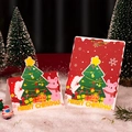 Cartes de Noël 3D rouges avec motifs festifs et texte doré Merry Christmas - Noël arbre