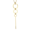 Collana lunga moderna con triplo cerchio geometrico in finitura oro lucido - Oro (KN226893-CX)