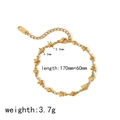 18k gold plated stainless steel bracelet with dainty heart and star links for women - Star and Heart Style (TB5066)