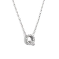 Collana con ciondolo lettera Q in argento con diamanti incastonati in acciaio inossidabile - Colore Acciaio-Lettera Q