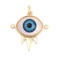 Goldener Anhänger mit bösem Auge, blauem Zentrum und glitzernden Steinen für Schmuck - M86-A3 Blau Auge Spitze