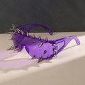 Punk style purple oversized goggles with silver metal studs and spikes decor - No. 3 25 Spikes / Purple