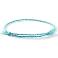 Handmade sky blue woven friendship bracelet with adjustable knot and tassel details - Sky Blue Yellow