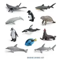 Set of 11 realistic marine animal models including shark and penguin weighing 63g - Ocean Animal Style (BL-10076)