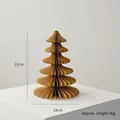 Ginger honeycomb paper Christmas tree centerpiece 25cm high for holiday table decor - 25cm Type E / Tan