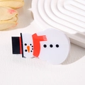 Pinza per capelli a pupazzo di neve in acrilico bianco con cappello e sciarpa rossi - Pupazzo di Neve con Cappello Nero 8cm