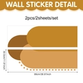 Set of 2 geometric arch PVC wall stickers in brown tones for bohemian living room decor - Dark Light Coffee Series (UV24Y11845T_R) / 99x30CM 2 Sheets Set
