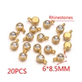 Pendenti gioielli fai-da-te in acciaio inox dorato con strass trasparenti 6mm 20pz - Trasparente
