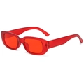 Retro translucent reddish-brown cat eye sunglasses with stylish tinted oval lenses - Matte Red
