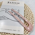 Pink marble texture acetate U-shaped hair pin for women in a vintage minimalist style - Marble Pink