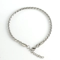 Retro roestvrijstalen S-ketting armband met verstelbare karabijnsluiting op witte achtergrond - 3.2mm*21cm / Zilver