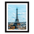 Minimalist black PVC photo frame 12x16 inch with white mat and Eiffel Tower art - 5x7 inch (12.7x17.8cm) / Black
