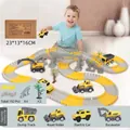 222-piece construction track toy set with 192 flexible tracks and 4 mini trucks - ETC231 Engineering Track Car (222 PCS Set)