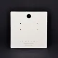 Square white jewelry display card 7x7cm with hanging hole for earrings and brooches - With Text (Silver S925) / 4-Hole Stud Earring Card (7*7cm)
