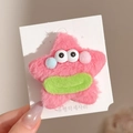 Pince à cheveux étoile de mer en peluche rose avec design de personnage Patrick Star - Environ 6,5 cm / 3# Pince à Cheveux Étoile Bouche de Saucisse Rose