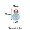 Blue Christmas alloy pendant with gold spiral, red bow and bell, 18x11mm, 0.9g - 10#(Blue) Xmas Ball