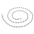 Silver metal glasses chain with black beads and transparent rubber loops - Silver Black Beaded Style (650*2mmKSC077-Z)