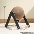 Durable sisal cat scratching ball with black wooden V-frame for furniture protection - Black Small Ball
