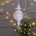 Flocon de neige 3D en acrylique transparent pour sapin de Noël, taille de 17cm sur 8cm - Pendentif Diamant en Cristal