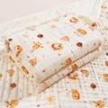 Soft 6-layer cotton baby muslin swaddle blanket with cute giraffe and lion prints - 4-Layer 70*90cm / Cute Pet Time