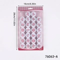 Detail of 26 uppercase alphabet cookie cutters in blister pack with dimensions 16x28cm - 76063-A Pink Uppercase Letters