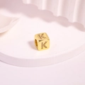 Golden micro-paved zircon letter K bead charm for DIY necklaces and bracelets - Letter K