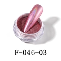 Pink aurora nail powder F-046-03 in a diamond jar with a glossy chrome sample display - F-046-03 Laser Mirror Powder Red