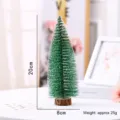 Mini albero di Natale innevato da 20cm con punte bianche e base in legno naturale - Senza Luci Imbustato Singolarmente / Misura 20cm