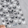 5D Schmetterling Nagelaufkleber TS-390 mit schwarz-weißen Mustern für DIY Maniküre - Weiße Nacht Schmetterling (TS-390)