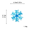 Blue embroidered snowflake patch for DIY clothing decor with iron-on backing, 6.5cm wide - 6.5x6.1cm / 11193-Blue Snowflake