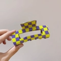 Approx. 8cm / Purple and Yellow Checkerboard