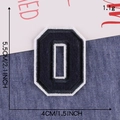 Navy blue embroidered letter O patch with white border for clothing and hats 5.5cm - Letter O / Navy Blue