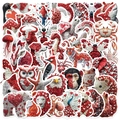 Animal sticker pack featuring red heart patterns for DIY crafts and kids decoration - Paper Heart Animals (YCK146) / 50 Sheets