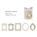 Vintage Relief Rahmen Karten Aufkleber Set für DIY Scrapbooking 90x90mm 10Stk - Mittelalterliches Herrenhaus
