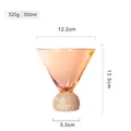 Verre à martini ambre 350ml avec base décorée de strass scintillants - Coupe à glace / Ambre avec strass dorés