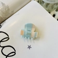 Molla per capelli in acetato stile francese con strisce blu e rosa su sfondo bianco - Striscia Rosa Verde - Infinito
