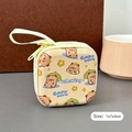 Simpatico mini portamonete quadrato in latta Capybara giallo con motivi relax - Estate Capibara (Quadrato)