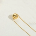 Minimalist 14K gold plated necklace featuring a polished spherical bead pendant - Small Ball / Gold