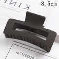 Detail view of 8.5cm matte dark brown rectangular hair claw clip with size marking - Matte Dark Brown (S150-9) / 8.5cm
