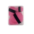 Set of three pink velvet powder puffs in different sizes with black finger straps - Rose Red / 3pcs Set (PP Box)
