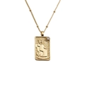 Collana dea del sole placcata oro con pendente Tarocchi L'IMPERATRICE e zirconi - 00998GZ-L'Imperatrice Tarocchi / Catena a Perline da 40+5CM