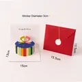 3D-Pop-up-Regenbogen-Torte-Geburtstagskarte mit rotem Umschlag und Siegelaufkleber - Stil A (Happy Birthday)