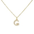 Classic 18k gold plated brass necklace with a pearl-inlaid letter G pendant - Letter G