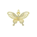 Exquisite 18K gold plated butterfly pendant with micro-pave white zircon stones - Butterfly 409