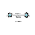 Surgical steel nipple ring with light blue turquoise floral ends and 14mm bar length - Sun Flower Blue Bead