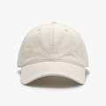 Distressed cream-white baseball cap with frayed details and decorative stitching - Adjustable / Beige