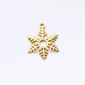 Macro shot of a polished golden snowflake pendant with a small hanging ring for DIY jewelry - DY522-2 Gold Snowflake
