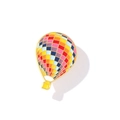 Hot air balloon enamel brooch pin with colorful grid patterns in gold finish - Hot Air Balloon