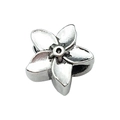 Silver flower spacer bead made of tibetan alloy for DIY charm bracelets and jewelry - Sunflower 13x13mm