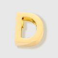 Polished gold stainless steel alphabet pendant featuring letter D charm for DIY jewelry - Letter D